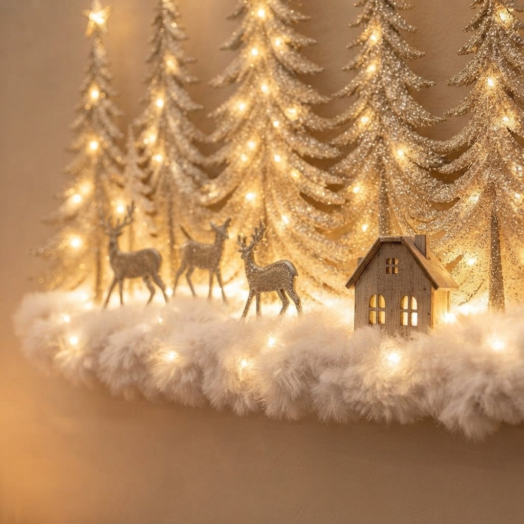 Illuminated 3D Winter Forest Wall Decoration with LED Lights