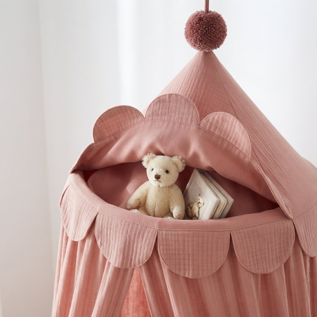 Kids Bed Canopy with Storage Hood – Rose