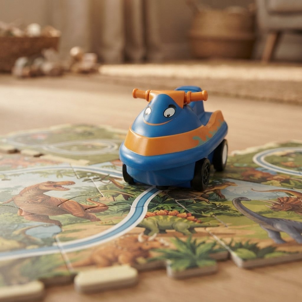 Kids Electric Car Track Set with Puzzle Pieces, Ages 4–6