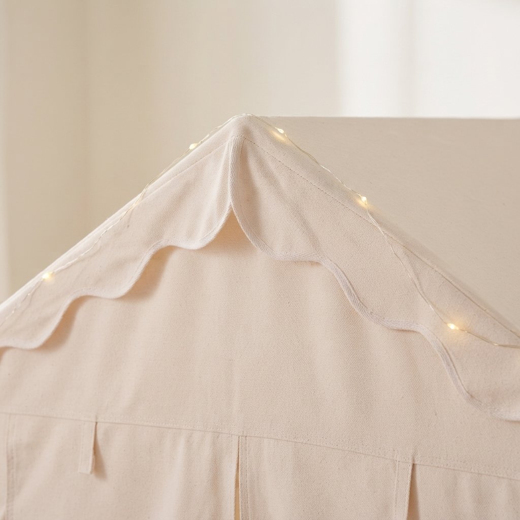 Kids Indoor Play House Tent with Star Lights, Neutral