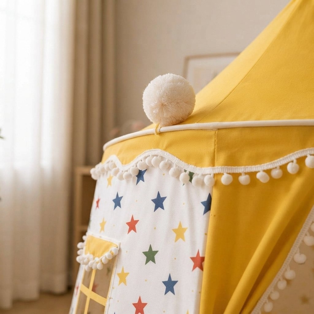 Kids Indoor Play Tent with Yellow Star Design