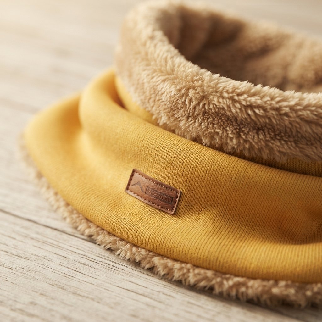 Knitted Neck Warmer with Plush Fleece Lining