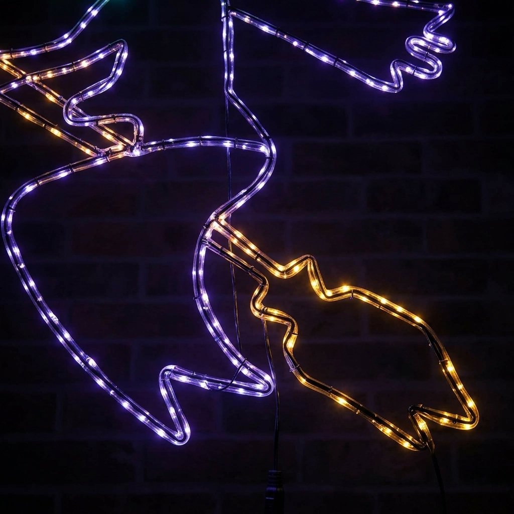 Large LED Halloween Witch Silhouette Light with Timer – Multicolour, Indoor and Outdoor