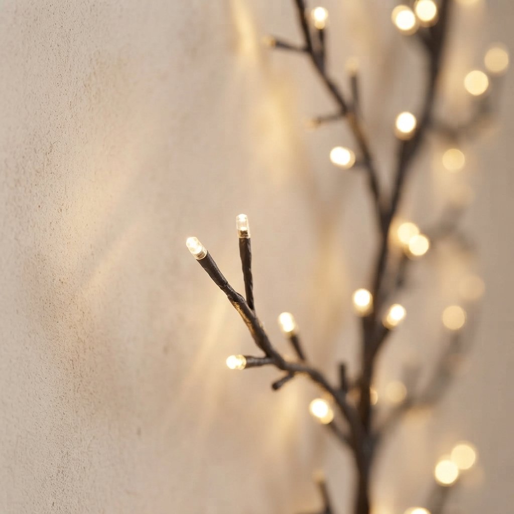 LED Branch Wall Light with Warm White Twinkling LEDs