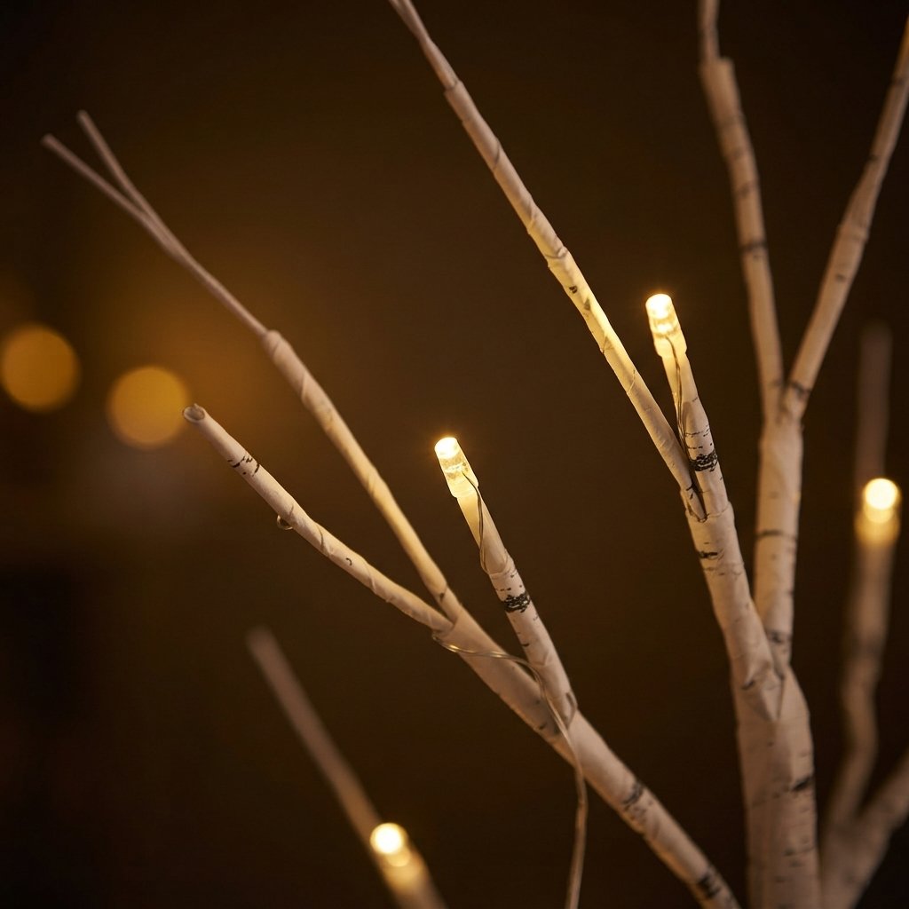 LED Decorative Twig Tree with Warm White Lights, 65 cm