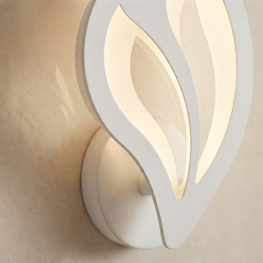 LED Leaf Wall Light, Warm White Acrylic Sconce