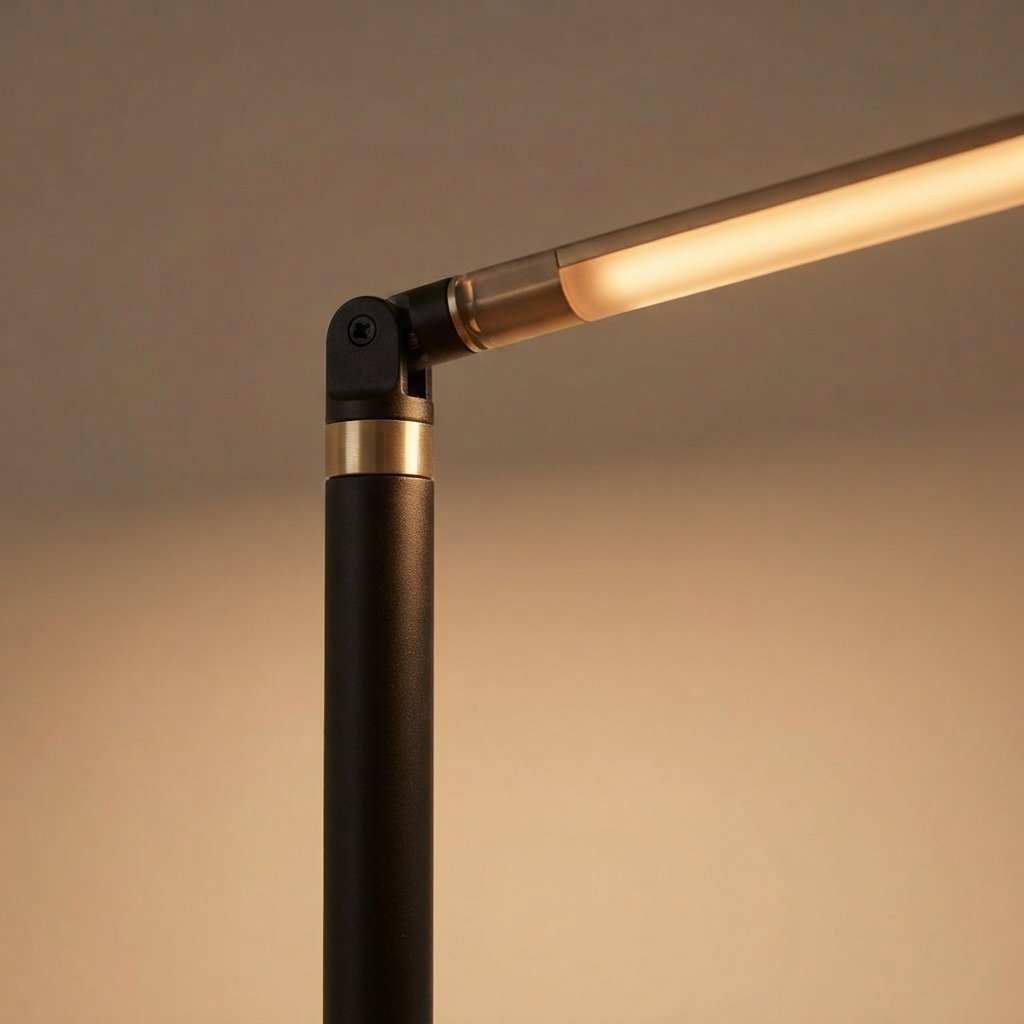 Minimalist Linear LED Floor Lamp, Metal, Black or White