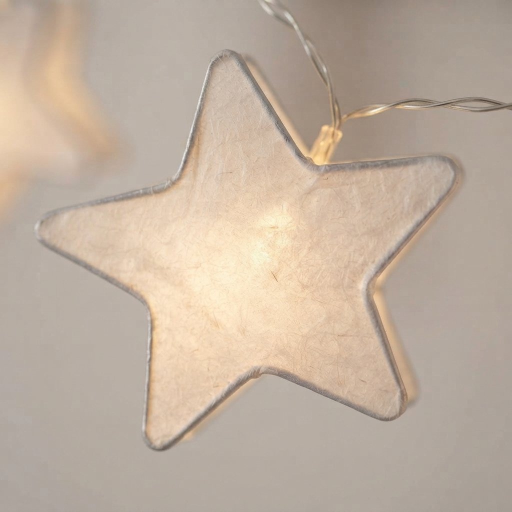 Paper Star LED Fairy Lights, Warm White, Indoor