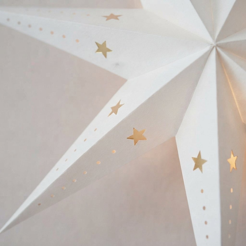 Paper Star LED Light, White Christmas Decoration