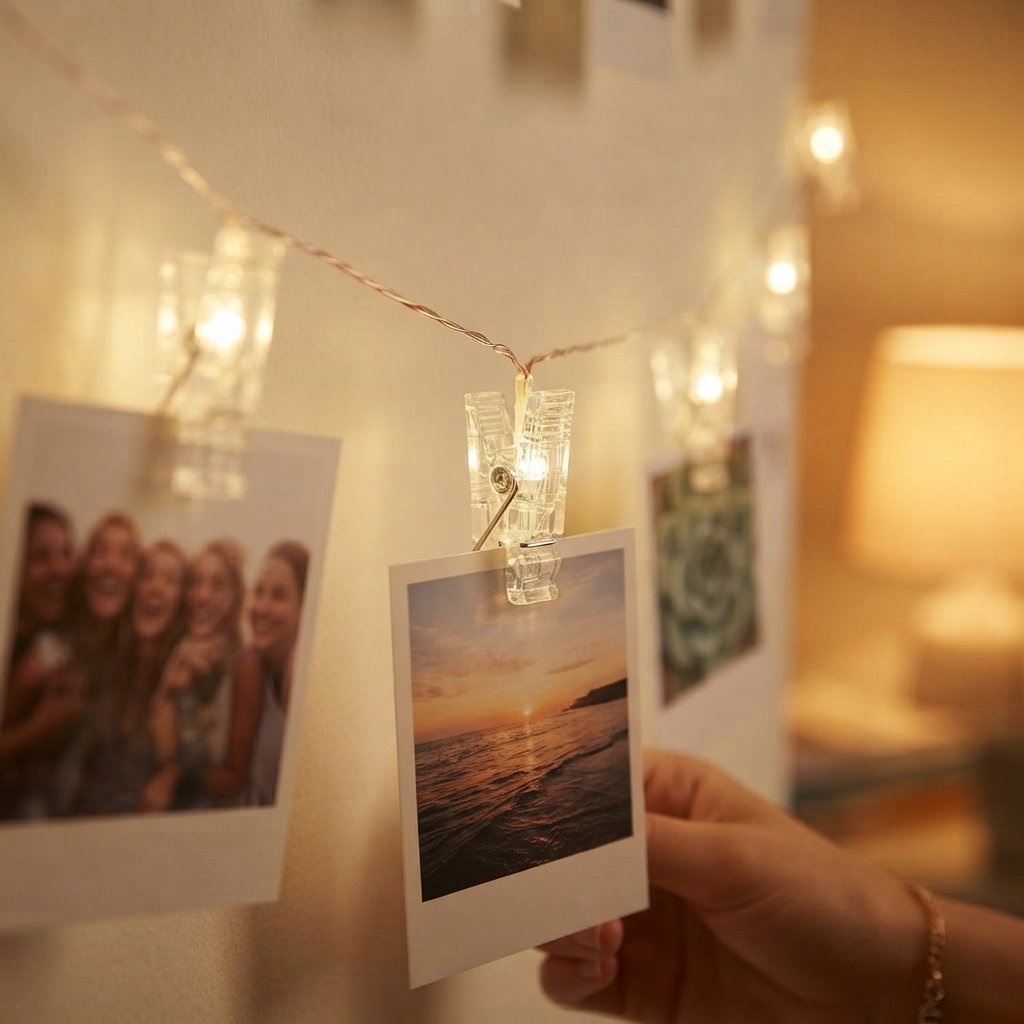 Photo Clip Fairy String Lights with Pegs, Warm White or Colour
