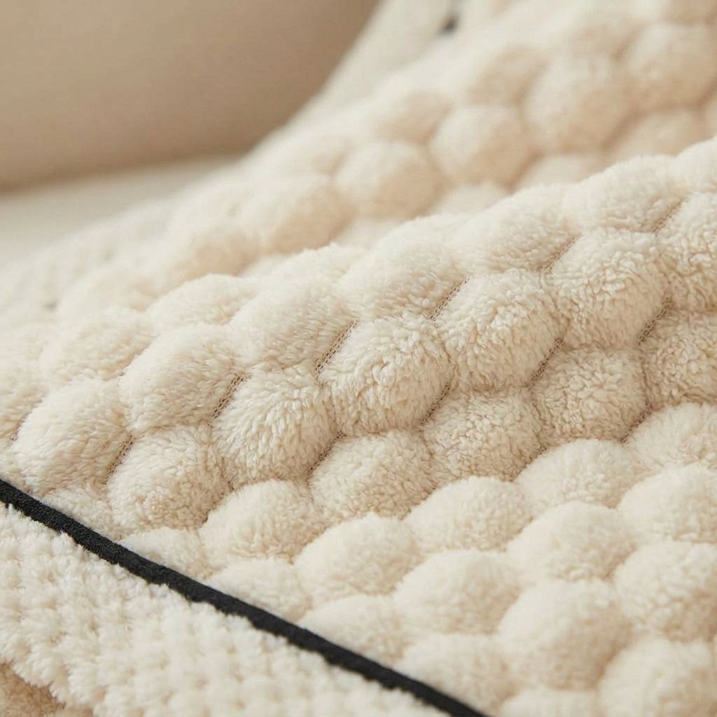 Plush Microfibre Throw Blanket, Bubble-Texture Fleece