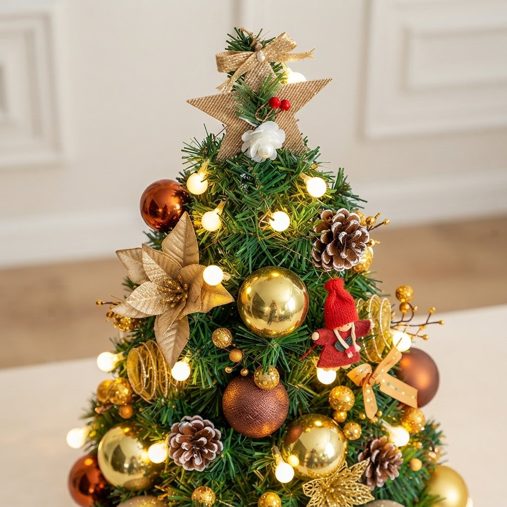 Pre-Lit Decorated Tabletop Christmas Tree with Lights