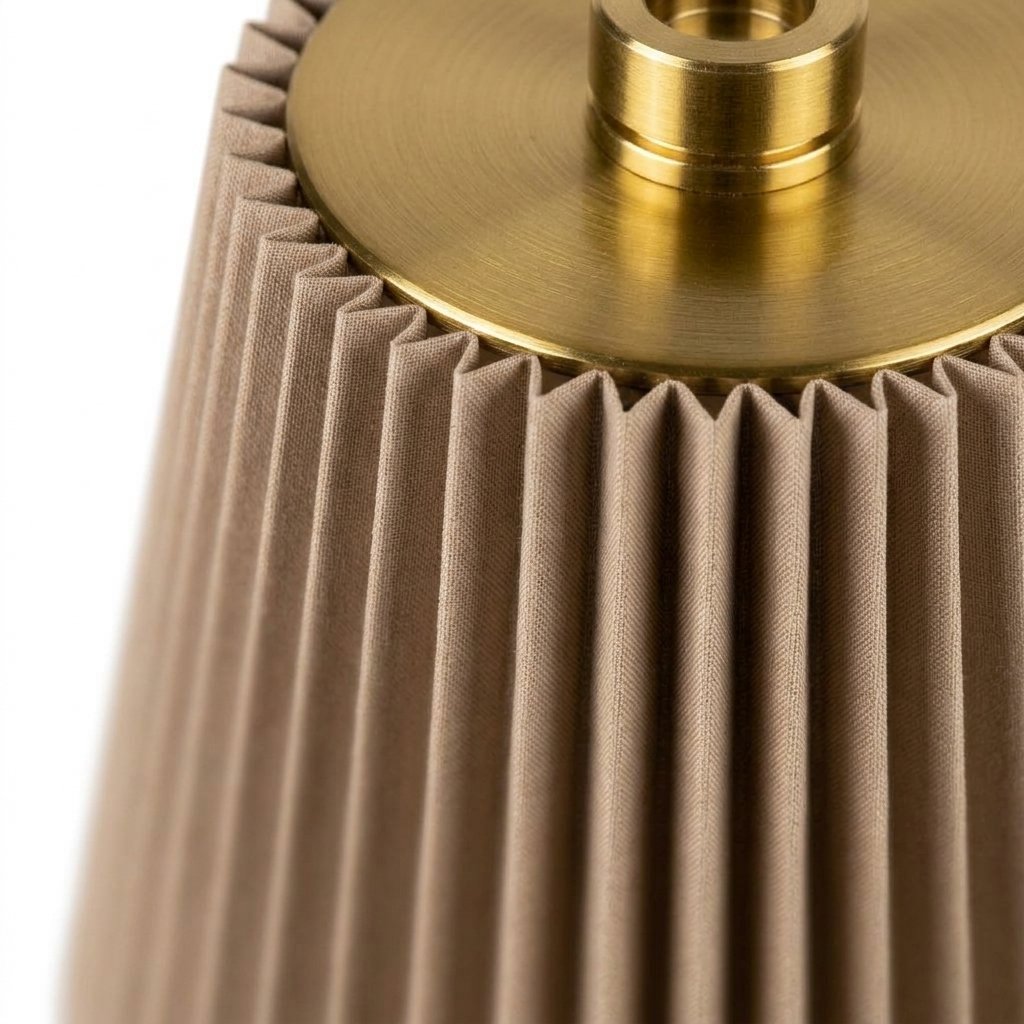 Rechargeable LED Touch Table Lamp, Brass & Taupe