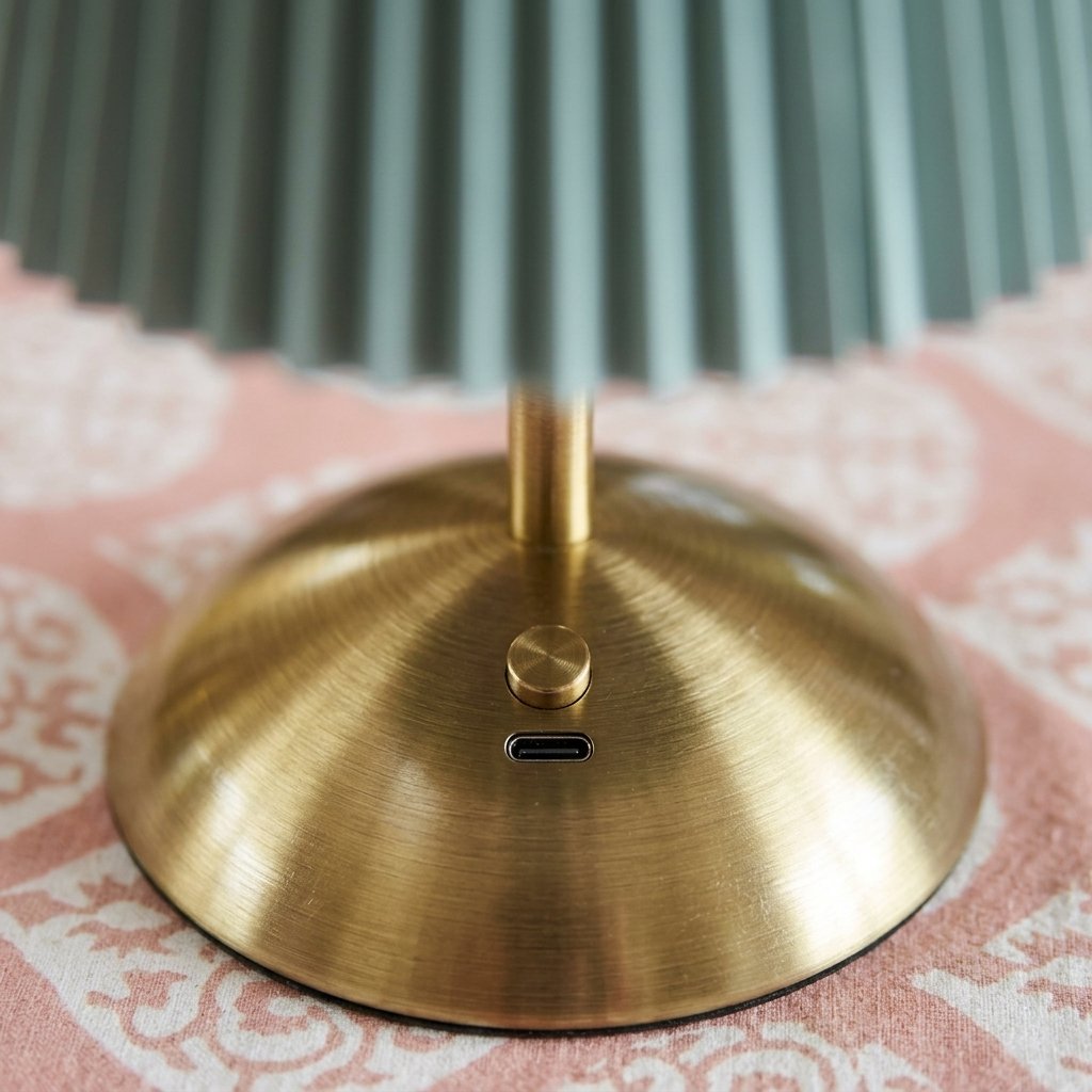 Rechargeable LED Touch Table Lamp, Duck Egg & Brass