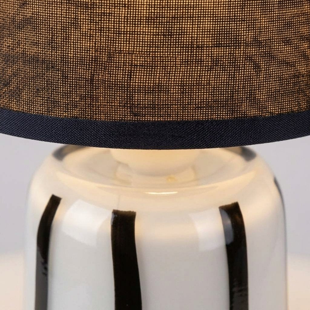 Rechargeable Table Lamp, Black & White Stripe