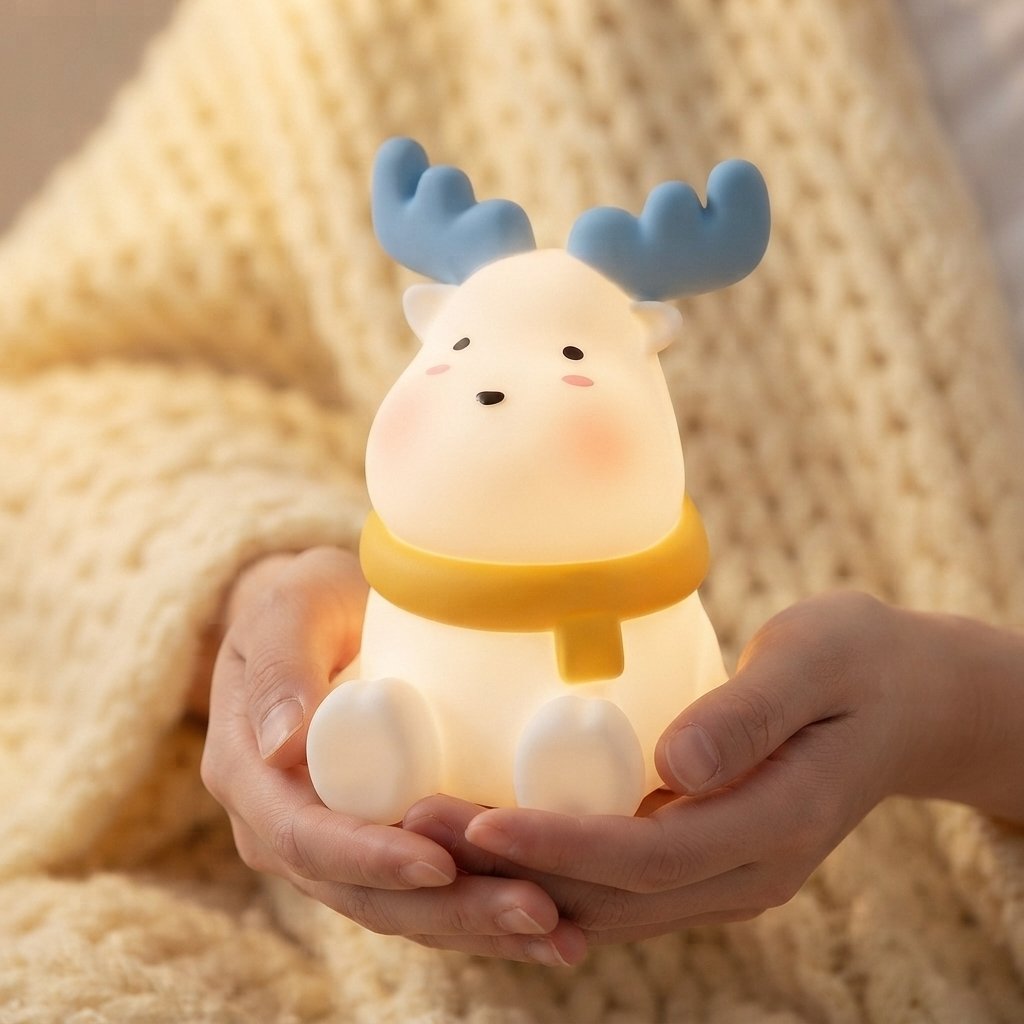 Reindeer Silicone Night Light, USB Rechargeable LED Lamp