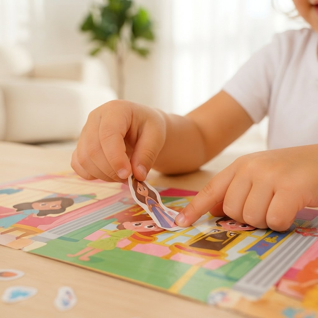 Reusable Montessori Sticker Book for Kids – 6 Themes