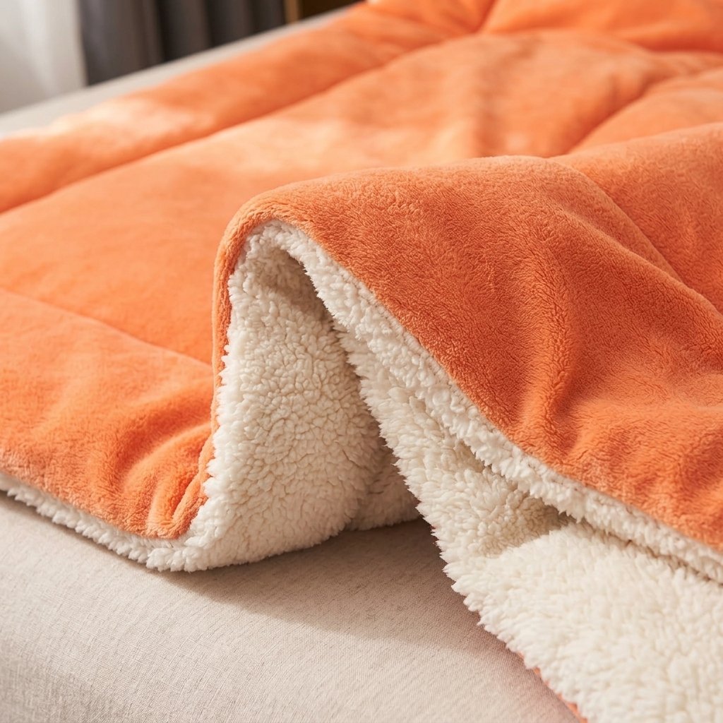 Reversible Sherpa Fleece Blanket, Double-Sided