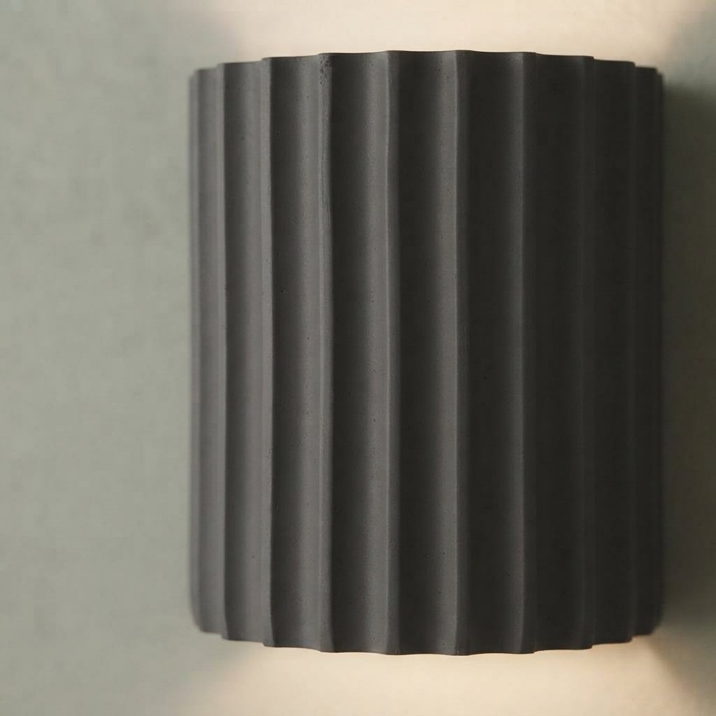 Ribbed Resin LED Wall Light, 7W Warm Glow