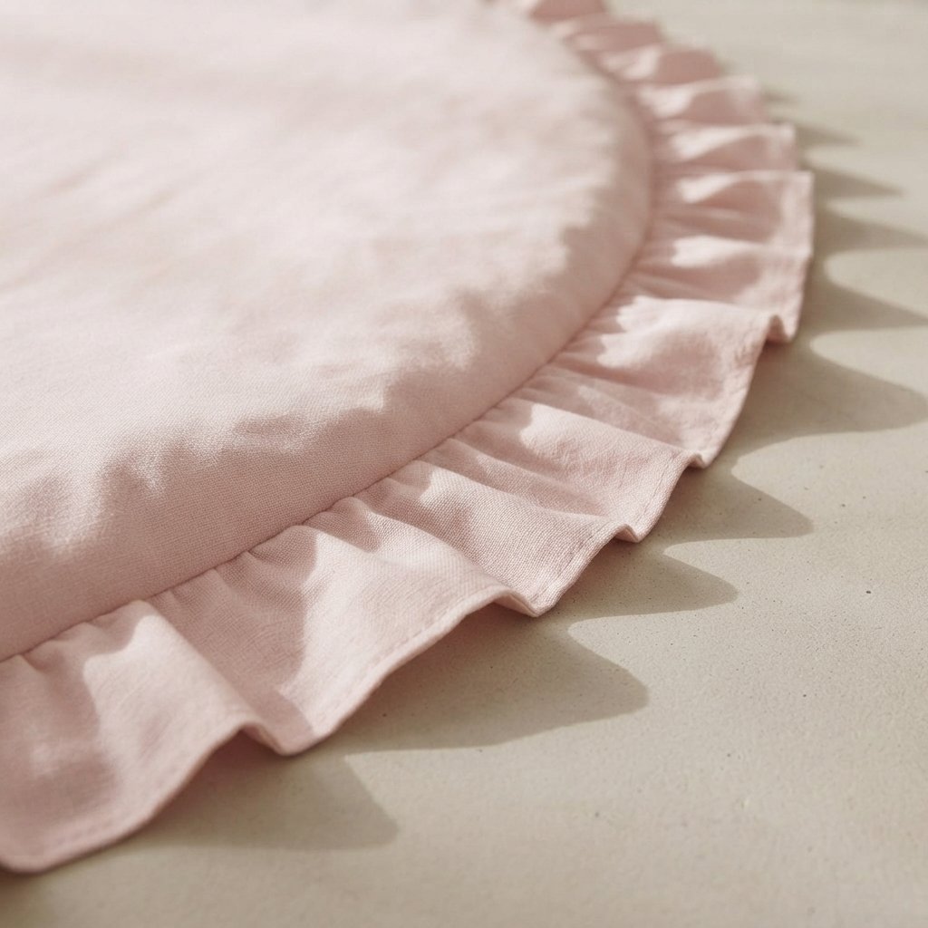Round Baby Play Mat with Ruffled Edge, 100 cm