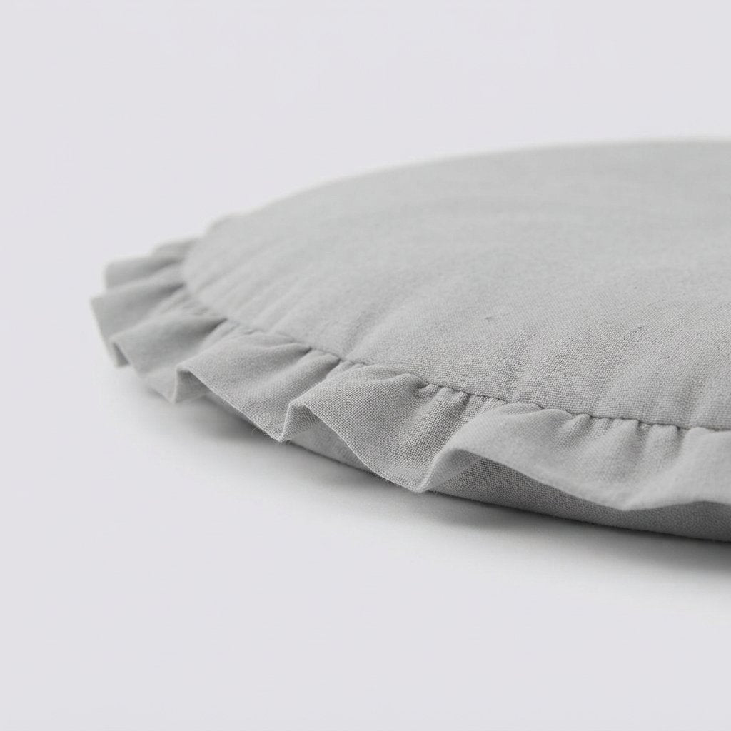 Round Cotton Play Mat with Ruffle Edge for Babies