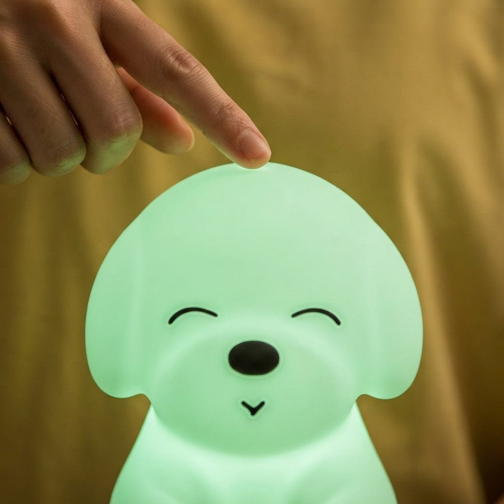 Silicone Dog Night Light with Touch & Colour Control