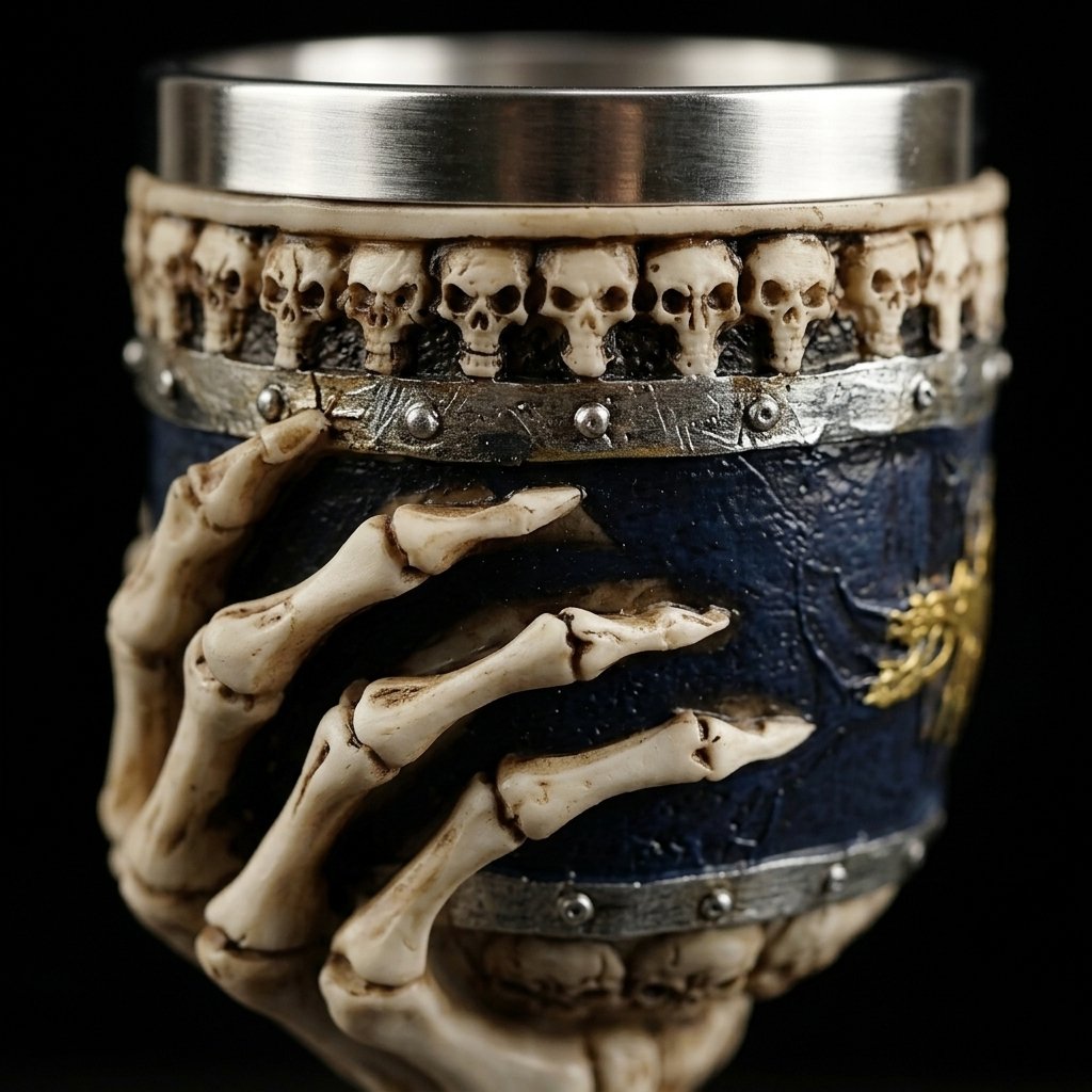 Skeleton Hand Skull Goblet with Stainless Steel Inner Cup
