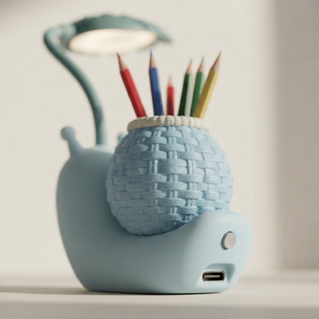 Snail LED Desk Lamp with Pen Holder for Kids