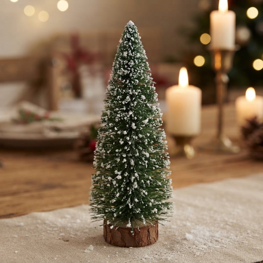 Snow-Flocked Mini Christmas Trees, Set of 5