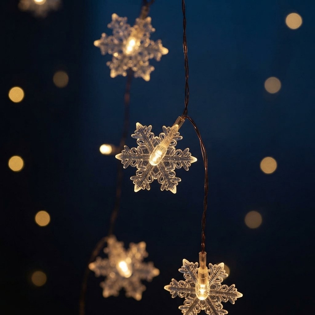 Snowflake Curtain Lights USB with Remote, 8 Modes