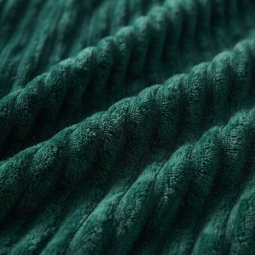 Soft Flannel Throw Blanket with Ribbed Texture