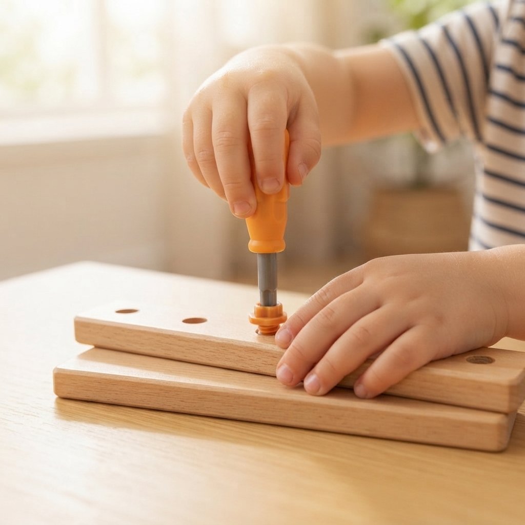 Wooden STEM Building Set with Nuts, Bolts & Tools