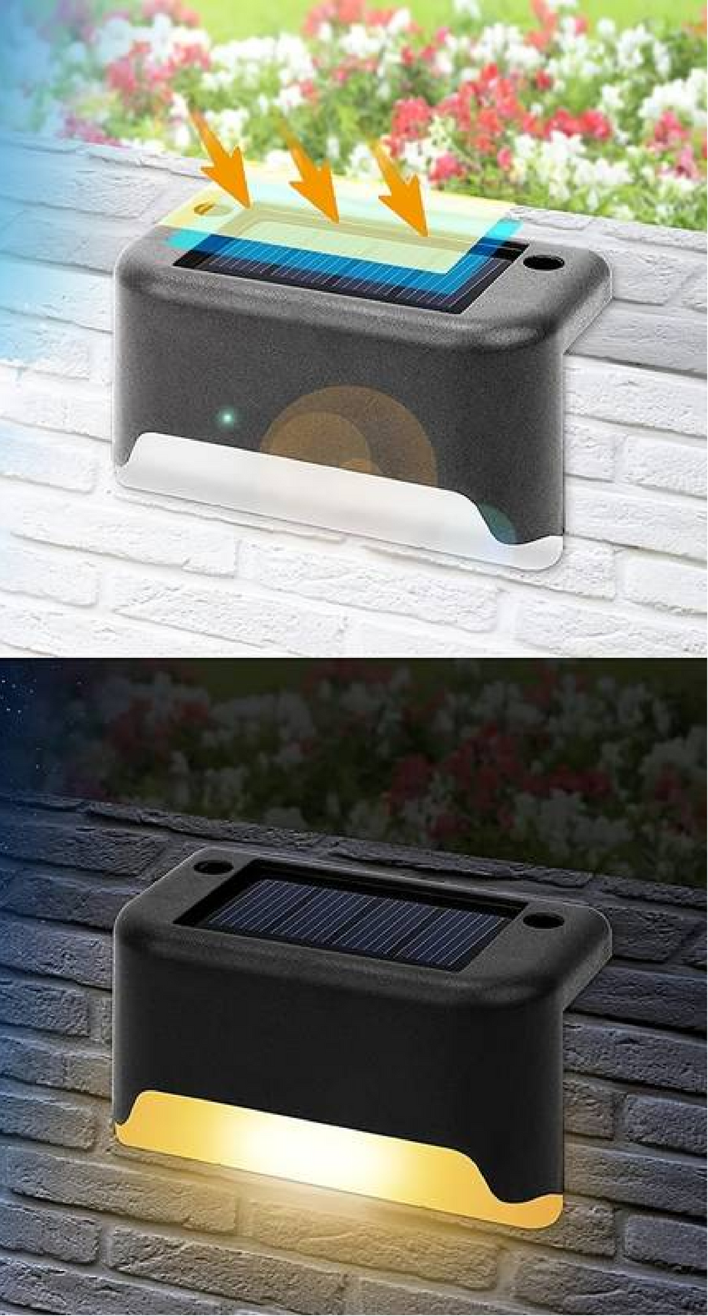 Solar LED Outdoor Fence Wall Light Colourful