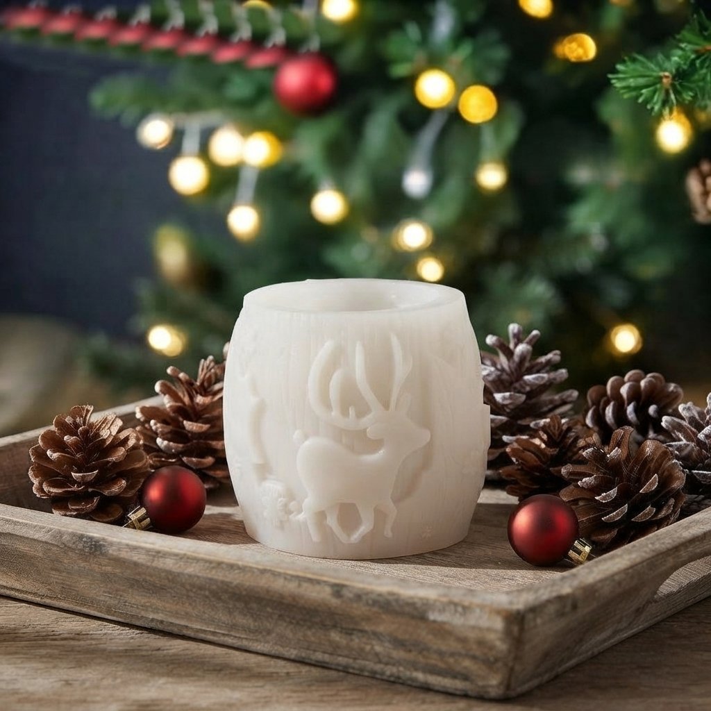 3D Christmas Silicone Candle Mould – Festive Elk & Snowflake — A mould