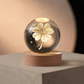 3D Crystal Ball Night Light with Wooden Base — Klee 6CM