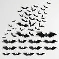 3D Foldable Bat Wall Stickers for Halloween Decoration – Peel and Stick, Reusable, Indoor Use — 12 pcs (Black Bat)