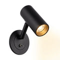 Adjustable LED Wall Reading Lamp with Cylindrical Head — Black