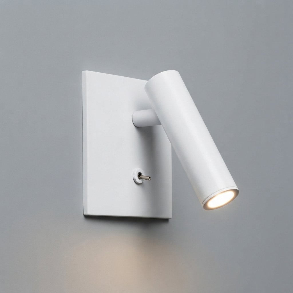 Adjustable LED Wall Sconce with Knob Switch, Warm White — White