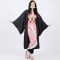 Anime Character Cosplay Costume Set with Wide-Sleeve Haori Jacket, Uniform Top, Trousers or Skirt, Waist Belt and Leg Wraps — Multicolour