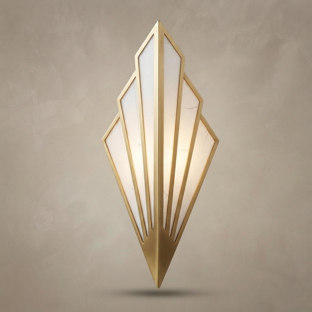Art Deco LED Wall Sconce in Gold, Black or White — Gold
