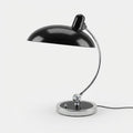 Bauhaus Curved Metal Table Lamp with Domed Shade — Black