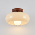 Bauhaus Flush Ceiling Light with Cream Glass Shade — Ø 20cm (7.9")