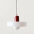 Bauhaus Glass Ring Pendant Light, Adjustable Height — Red