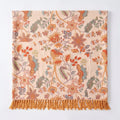 Boho Floral Tassel Throw Blanket – Woven Cotton Blend — 150x200cm