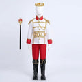 Boys' Royal Prince Costume Set with Crown, Scepter, Cape and Boot Covers — Red
