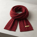 Cable Knit Winter Scarf, Unisex, Extra Long — Red