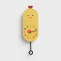 Chick Wall Clock with Pendulum, Silent Quartz Movement — Yellow