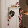 Christmas Door Frame Decoration, 3D Wooden Santa Sign — Wood Left