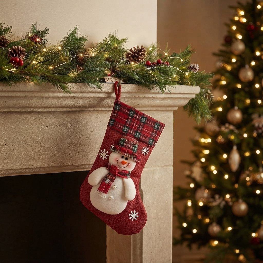 Christmas Stockings Set with Santa, Snowman, Reindeer & Polar Bear — 3 Pieces