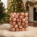 Christmas Tree Baubles Set of 50, Red & Gold, 4 cm — Rose Gold